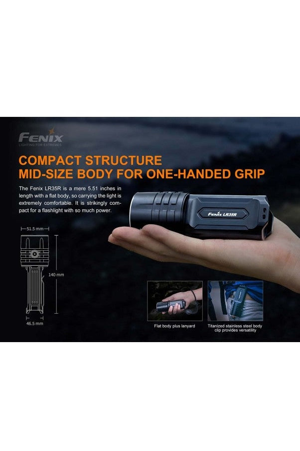 Fenix - Torch LR35R 10,000 lumens , black Rugged Ram Outdoors