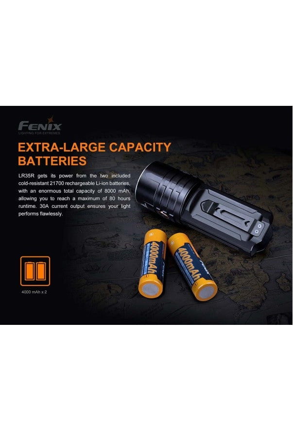 Fenix - Torch LR35R 10,000 lumens , black Rugged Ram Outdoors