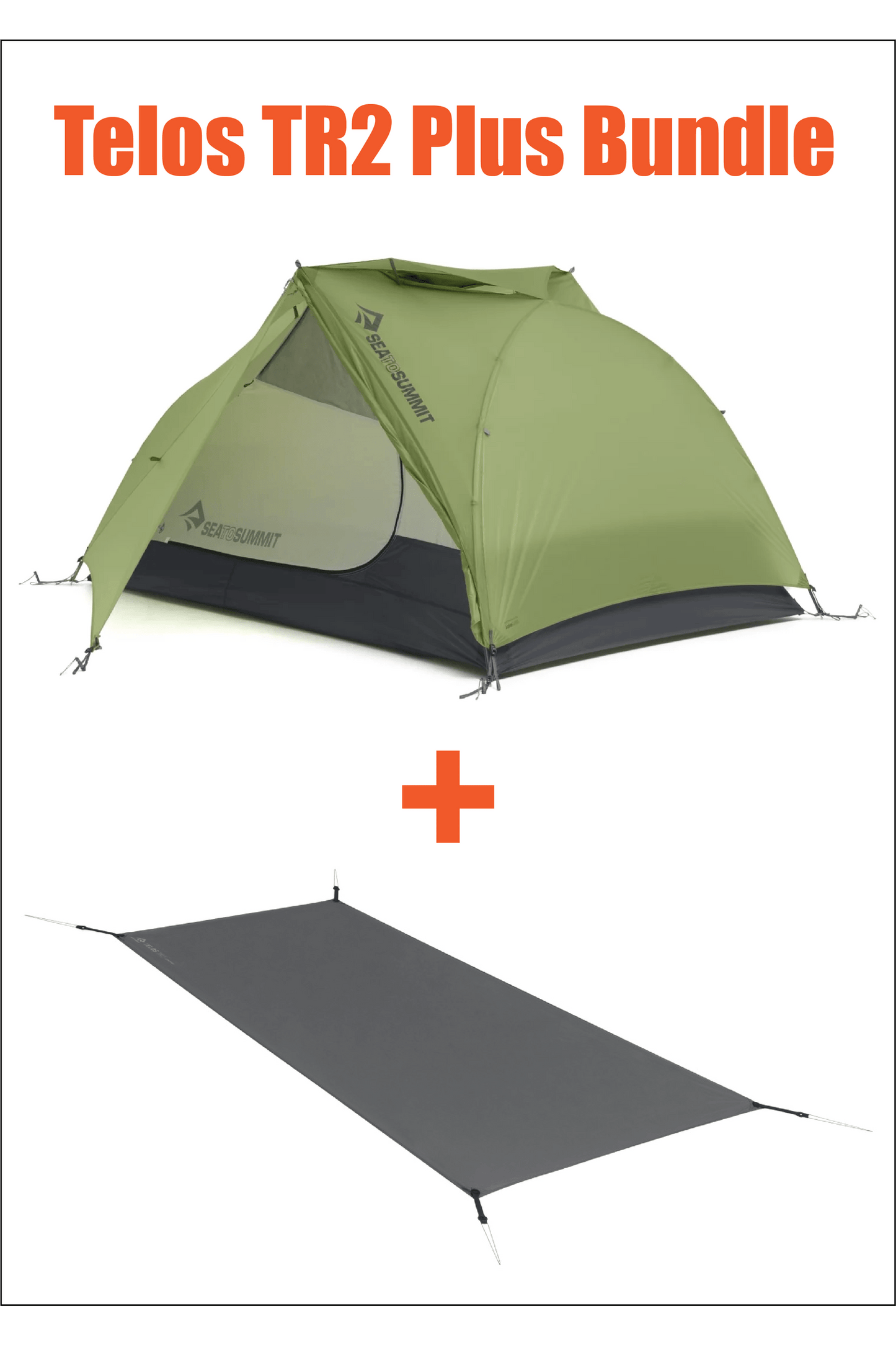 Sea to Summit Telos TR2 Plus - Two Person Freestanding Tent 3+ Season and Lightfoot Tent Footprint Bundle Rugged Ram Outdoors