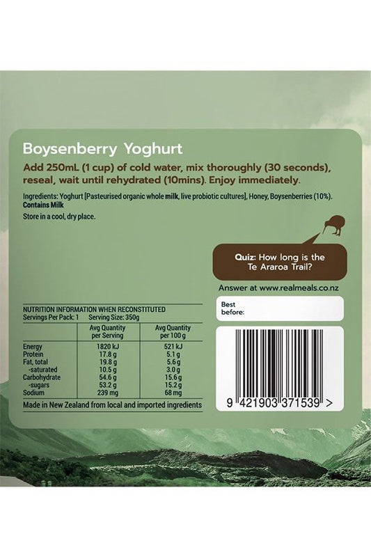 Real Meals Breakfast - Boysenberry Yoghurt Rugged Ram Outdoors