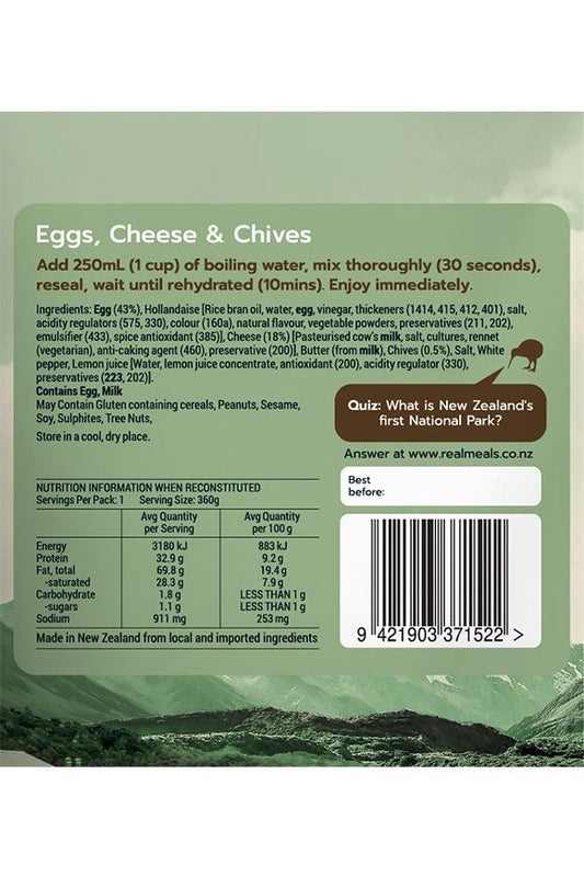 Real Meals Breakfast - Eggs, Cheese & Chives Rugged Ram Outdoors
