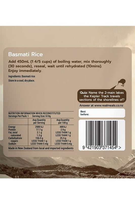 Real Meals Dinner - Basmati Rice Rugged Ram Outdoors