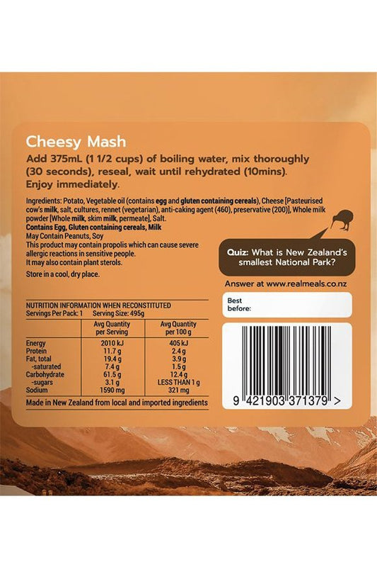 Real Meals Dinner - Cheesy Mash Rugged Ram Outdoors