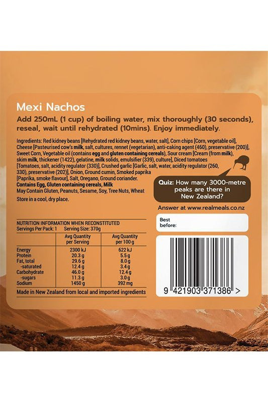 Real Meals Dinner - Mexi Nachos Rugged Ram Outdoors