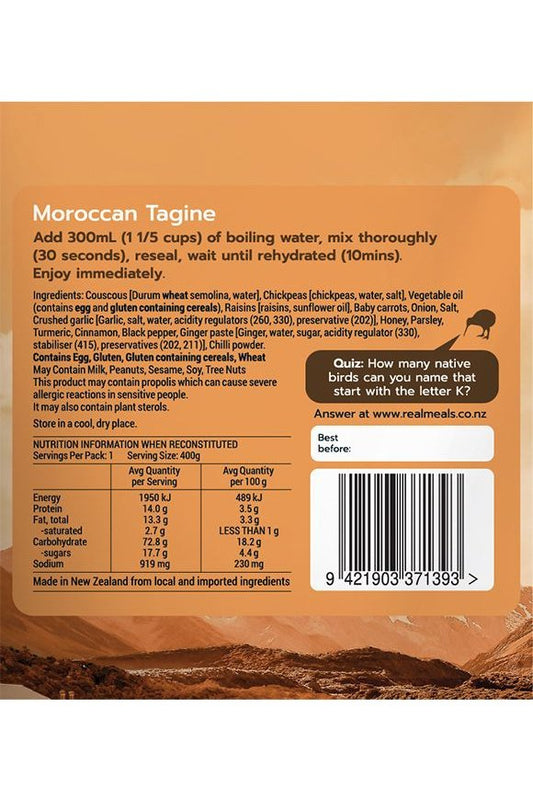 Real Meals Dinner - Moroccan Tagine Rugged Ram Outdoors