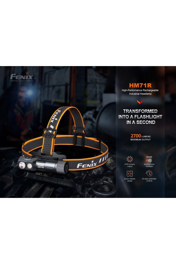 Fenix -  Headlamp HM71R (2,700 lumens), with E02R