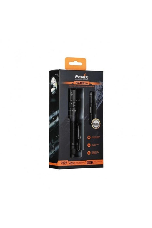 Fenix - Torch PD40R 3,000 lumens with FREE E01 Rugged Ram Outdoors