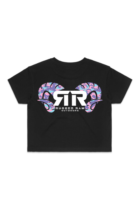 Rugged Ram Women's Crop Tee - Candy Camo Rugged Ram Outdoors