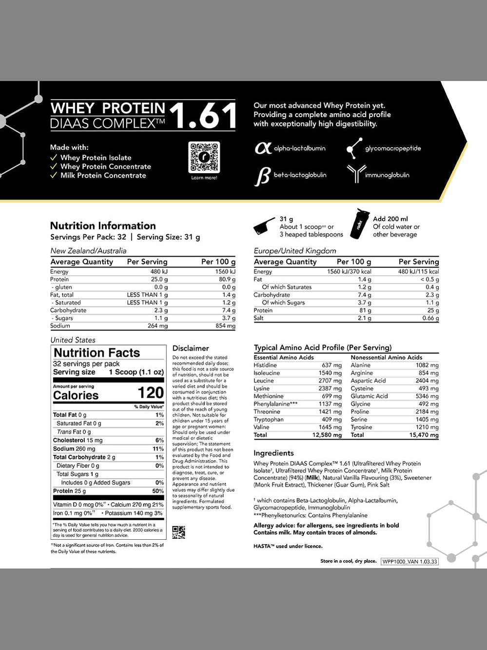 Whey Protein DIAAS Complex 1.61