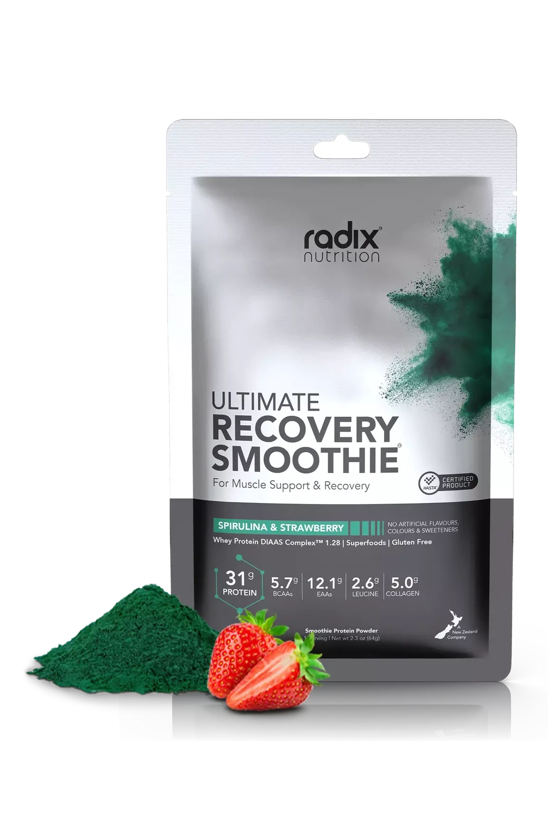 Recovery Smoothie v2 | Whey Based - Spirulina and Strawberry Radix Nutrition Rugged Ram Outdoors