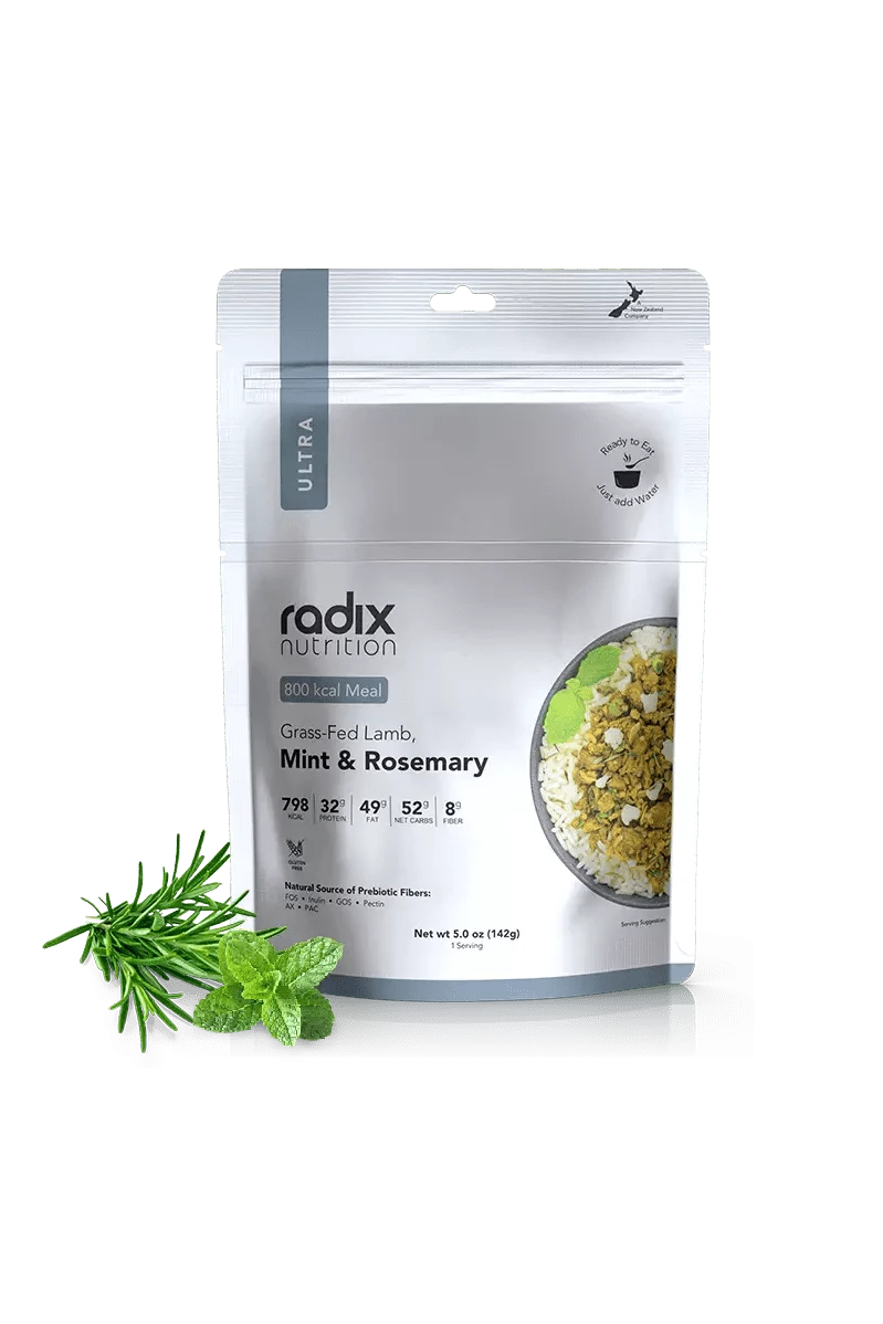 Ultra Meals v7.0 - Grass-Fed Lamb, Mint & Rosemary- 800 kcal Radix Nutrition Rugged Ram Outdoors