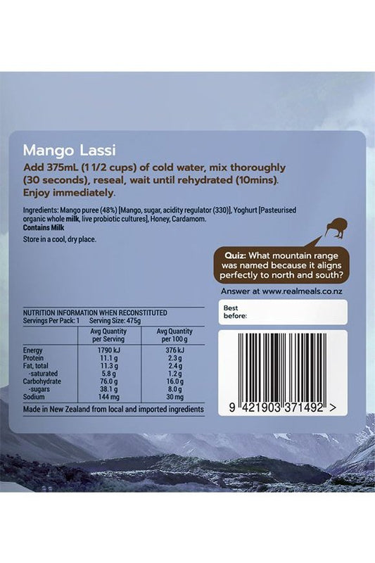 Real Meals Smoothie - Mango Lassi Rugged Ram Outdoors